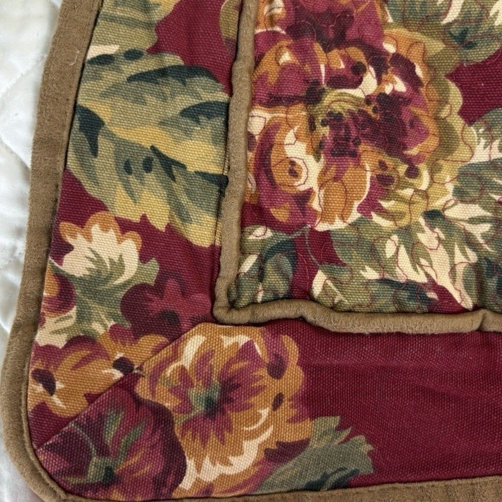 Deep Red Pillow Sham Possibly Waverly Green Cord 32x27 No Brand Tag Standard